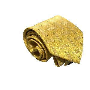 Firenze Men's 100% Silk Tie Gold & White New